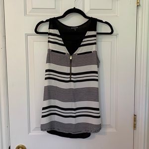 Black and white striped Express zip tank